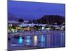 Evening Harbor View, Stoupa, Messina, Peloponnese, Greece-Walter Bibikow-Mounted Premium Photographic Print