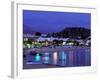 Evening Harbor View, Stoupa, Messina, Peloponnese, Greece-Walter Bibikow-Framed Photographic Print