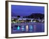 Evening Harbor View, Stoupa, Messina, Peloponnese, Greece-Walter Bibikow-Framed Photographic Print