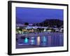 Evening Harbor View, Stoupa, Messina, Peloponnese, Greece-Walter Bibikow-Framed Photographic Print