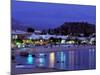 Evening Harbor View, Stoupa, Messina, Peloponnese, Greece-Walter Bibikow-Mounted Photographic Print