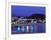 Evening Harbor View, Stoupa, Messina, Peloponnese, Greece-Walter Bibikow-Framed Photographic Print