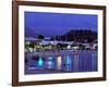 Evening Harbor View, Stoupa, Messina, Peloponnese, Greece-Walter Bibikow-Framed Photographic Print