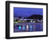 Evening Harbor View, Stoupa, Messina, Peloponnese, Greece-Walter Bibikow-Framed Photographic Print