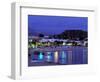 Evening Harbor View, Stoupa, Messina, Peloponnese, Greece-Walter Bibikow-Framed Photographic Print