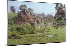 Evening in Arlington Row, Bibury, Gloucestershire-Newton Bennett-Mounted Giclee Print