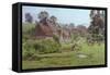 Evening in Arlington Row, Bibury, Gloucestershire-Newton Bennett-Framed Stretched Canvas