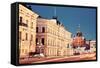 Evening in Helsinki - View from Market Square-benkrut-Framed Stretched Canvas