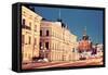 Evening in Helsinki - View from Market Square-benkrut-Framed Stretched Canvas
