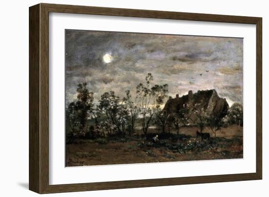 Evening in Honfleur, 1860S-Charles François Daubigny-Framed Giclee Print