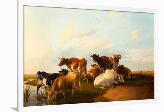 Evening in the Meadows, 1871-Thomas Sidney Cooper-Framed Giclee Print