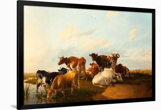 Evening in the Meadows, 1871-Thomas Sidney Cooper-Framed Giclee Print