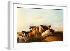 Evening in the Meadows, 1871-Thomas Sidney Cooper-Framed Giclee Print