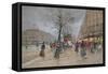 Evening in the Opera Quartier of the Grands Boulevards, Early 20th Century]-Luigi Loir-Framed Stretched Canvas