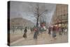 Evening in the Opera Quartier of the Grands Boulevards, Early 20th Century]-Luigi Loir-Stretched Canvas