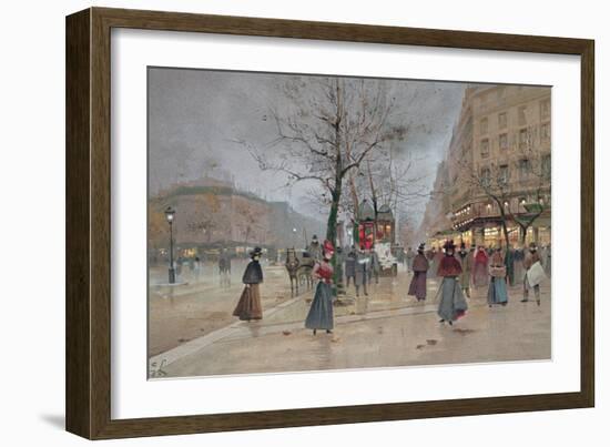 Evening in the Opera Quartier of the Grands Boulevards, Early 20th Century]-Luigi Loir-Framed Giclee Print