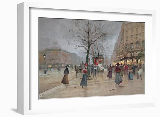 Evening in the Opera Quartier of the Grands Boulevards, Early 20th Century]-Luigi Loir-Framed Giclee Print