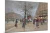 Evening in the Opera Quartier of the Grands Boulevards, Early 20th Century]-Luigi Loir-Mounted Giclee Print