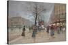 Evening in the Opera Quartier of the Grands Boulevards, Early 20th Century]-Luigi Loir-Stretched Canvas