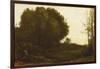 Evening in the Valley, 1852-Jean Baptiste Camille Corot-Framed Giclee Print