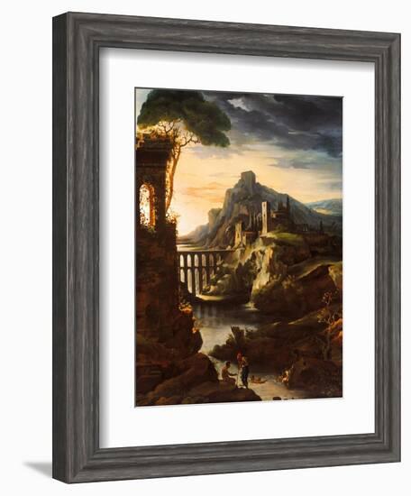 Evening: Landscape with an Aqueduct, 1818-Theodore Gericault-Framed Giclee Print