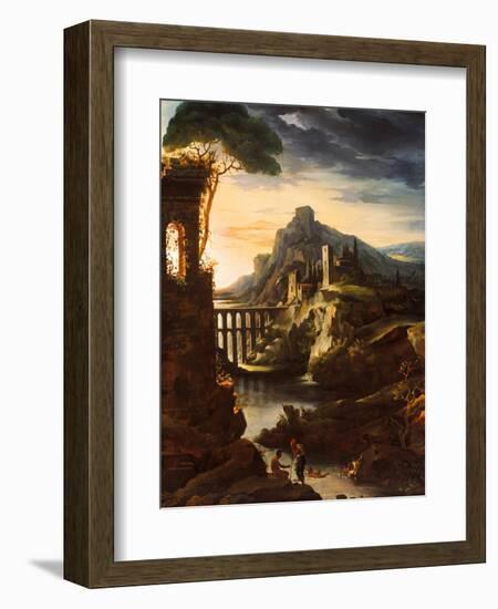 Evening: Landscape with an Aqueduct, 1818-Theodore Gericault-Framed Giclee Print