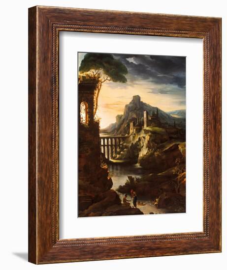 Evening: Landscape with an Aqueduct, 1818-Theodore Gericault-Framed Giclee Print