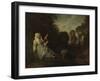 Evening Landscape with Spinner, Ca 1715-Jean Antoine Watteau-Framed Giclee Print