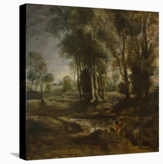 Evening Landscape with Timber Wagon, 1630-1640-Peter Paul Rubens-Stretched Canvas