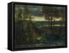 Evening Landscape-Gustave Courbet-Framed Stretched Canvas