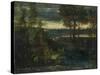 Evening Landscape-Gustave Courbet-Stretched Canvas