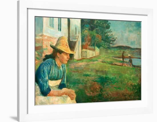 Evening. Laura, The Artist's Sister, 1888-Edvard Munch-Framed Giclee Print