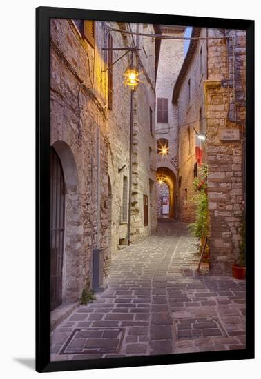 Evening Light Along a Back Alley of Assisi-Terry Eggers-Framed Photographic Print