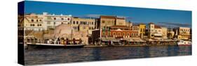 Evening Light along the Old Harbor, Chania, Crete, Greece-Darrell Gulin-Stretched Canvas