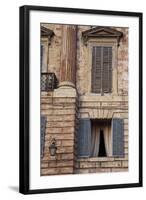 Evening Light and Crescent Moon Above Church Metal Symbol-Terry Eggers-Framed Photographic Print