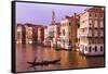 Evening light and gondola on the Grand Canal, Venice, Veneto, Italy-Russ Bishop-Framed Stretched Canvas