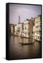 Evening light and gondola on the Grand Canal, Venice, Veneto, Italy-Russ Bishop-Framed Stretched Canvas