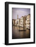 Evening light and gondola on the Grand Canal, Venice, Veneto, Italy-Russ Bishop-Framed Photographic Print