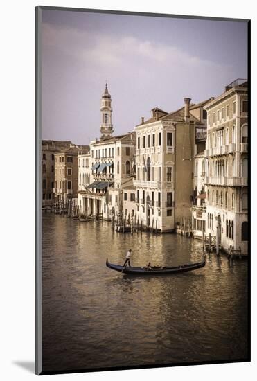 Evening light and gondola on the Grand Canal, Venice, Veneto, Italy-Russ Bishop-Mounted Photographic Print