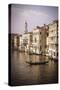 Evening light and gondola on the Grand Canal, Venice, Veneto, Italy-Russ Bishop-Stretched Canvas
