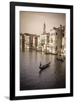 Evening light and gondolas on the Grand Canal, Venice, Veneto, Italy-Russ Bishop-Framed Premium Photographic Print