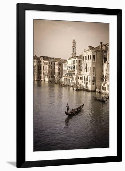 Evening light and gondolas on the Grand Canal, Venice, Veneto, Italy-Russ Bishop-Framed Premium Photographic Print