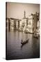 Evening light and gondolas on the Grand Canal, Venice, Veneto, Italy-Russ Bishop-Stretched Canvas