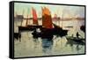 Evening Light at the Port of Camaret-Charles Cottet-Framed Stretched Canvas