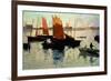 Evening Light at the Port of Camaret-Charles Cottet-Framed Giclee Print