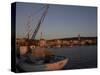 Evening Light in Supetar, with Fishing Boat in Front, Brac, Dalmatian Coast, Croatia-Joern Simensen-Stretched Canvas