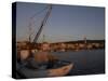Evening Light in Supetar, with Fishing Boat in Front, Brac, Dalmatian Coast, Croatia-Joern Simensen-Stretched Canvas