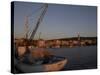 Evening Light in Supetar, with Fishing Boat in Front, Brac, Dalmatian Coast, Croatia-Joern Simensen-Stretched Canvas