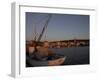 Evening Light in Supetar, with Fishing Boat in Front, Brac, Dalmatian Coast, Croatia-Joern Simensen-Framed Photographic Print