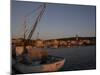 Evening Light in Supetar, with Fishing Boat in Front, Brac, Dalmatian Coast, Croatia-Joern Simensen-Mounted Photographic Print